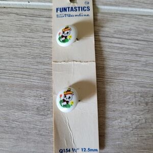Vintage Funtastics By Streamline Plastic‎ Round Cat Sombrero Animal Fun Buttons